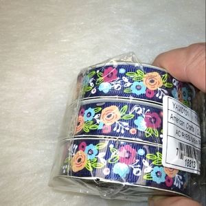 RIBBON 6 spools, 4 yards each, American Crafts 5/8 inch floral GG